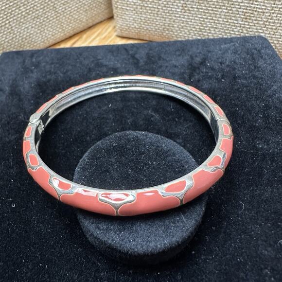 Sequin Nordstrom Multicolor Silver Tone Statement Enamel Bangle Bracelet #562 - Picture 3 of 3